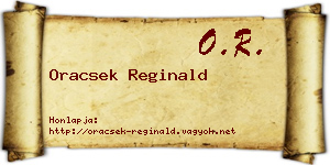 Oracsek Reginald névjegykártya